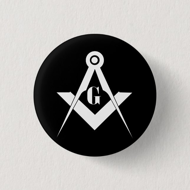 Freemasonry symbol 3 cm round badge (Front)