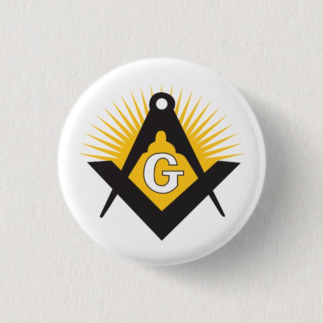 Freemasonry symbol 3 cm round badge (Front)