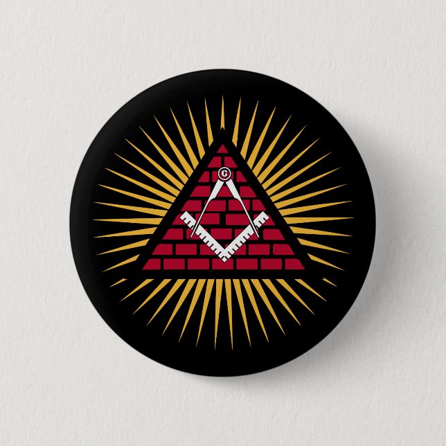 Freemasonry symbol 6 cm round badge (Front)