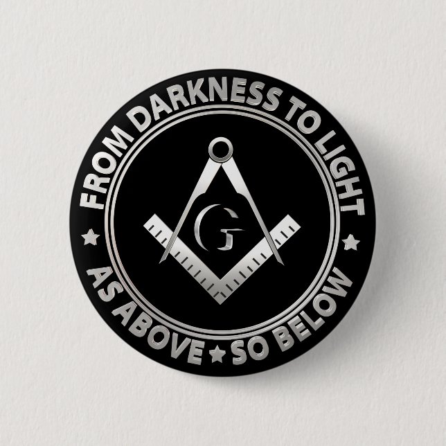 Freemasonry symbol 6 cm round badge (Front)