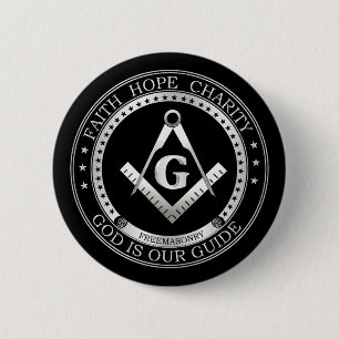 Freemasonry symbol 6 cm round badge