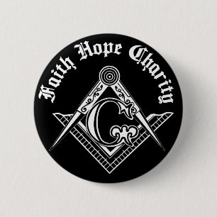 Freemasonry symbol 6 cm round badge