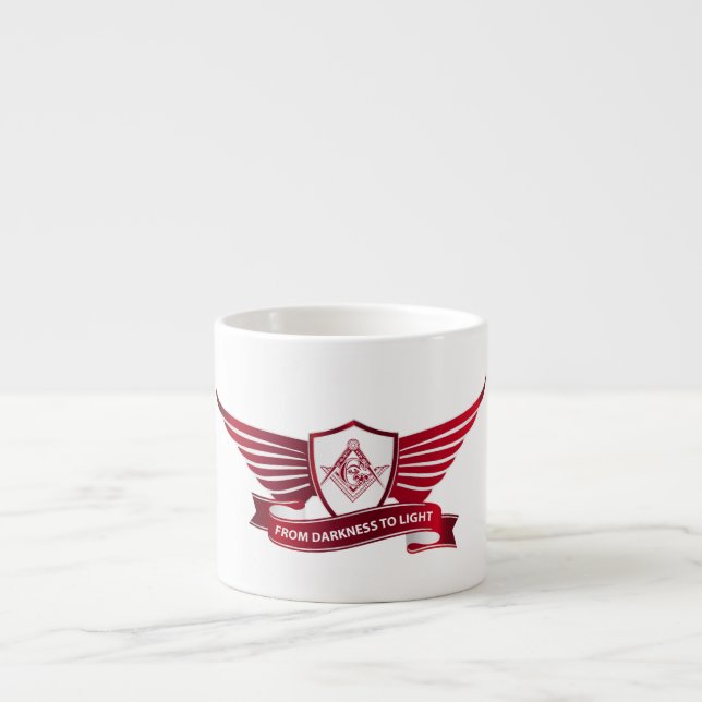 Freemasonry symbol and shield espresso cup (Front)