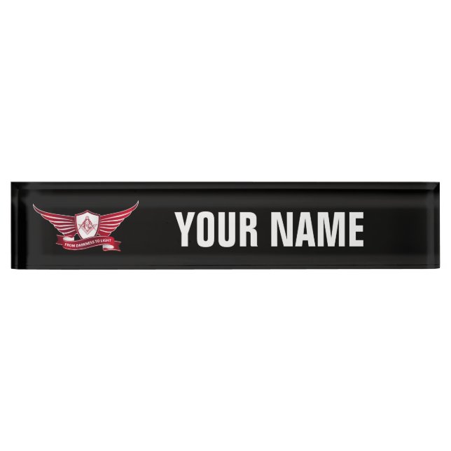 Freemasonry symbol and shield nameplate (Front)