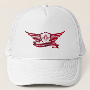 Freemasonry symbol and shield trucker hat