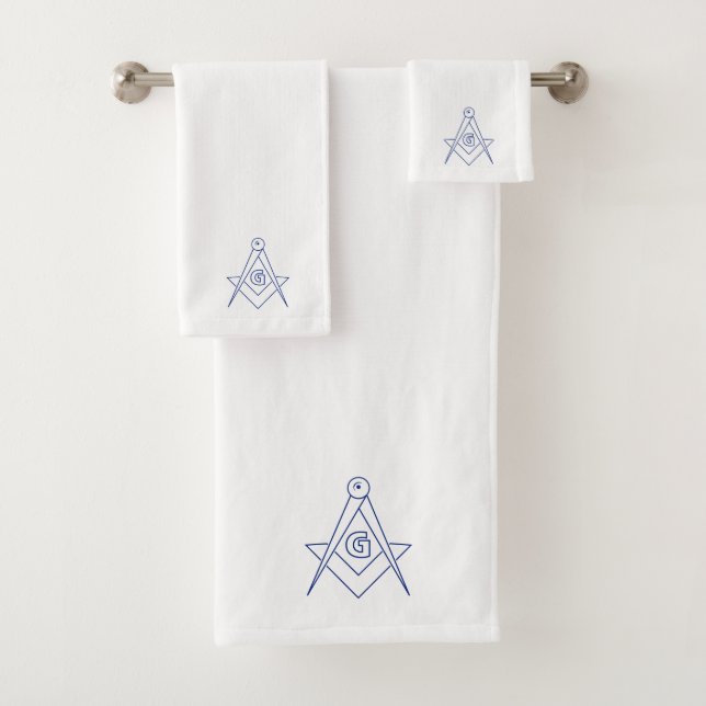 Freemasonry symbol bath towel set (Insitu)