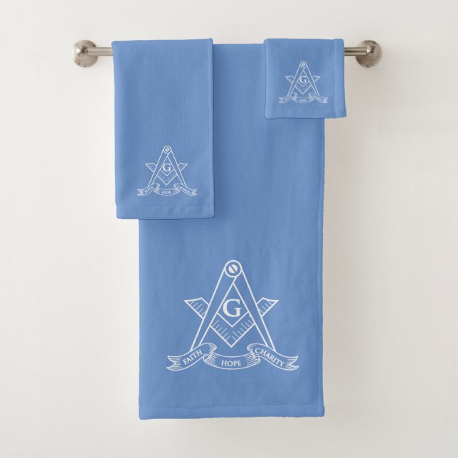 Freemasonry symbol bath towel set (Insitu)