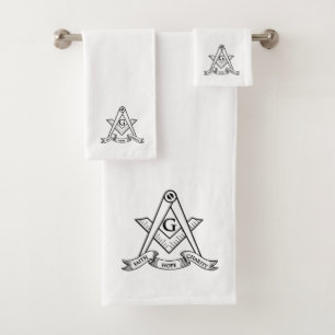Freemasonry symbol bath towel set