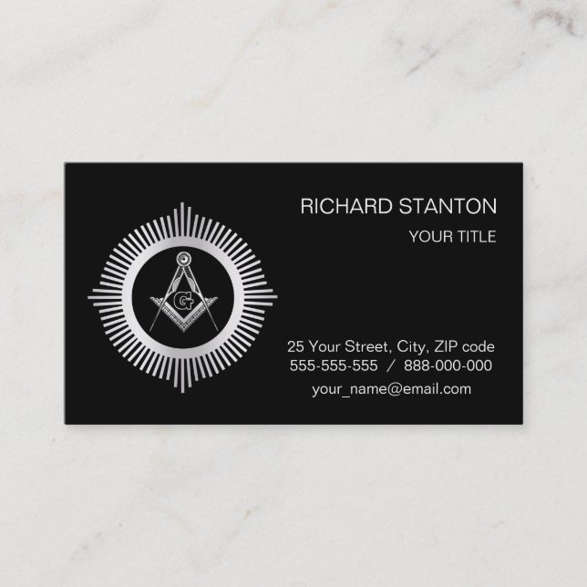 Freemasonry symbol business card (Front)