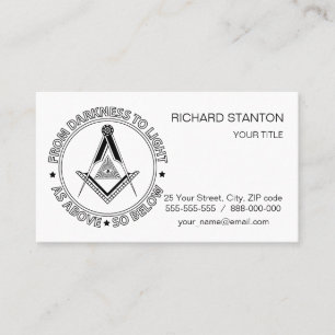 Freemasonry symbol business card