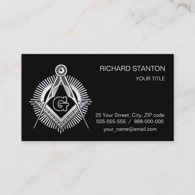 Freemasonry symbol business card (Front)