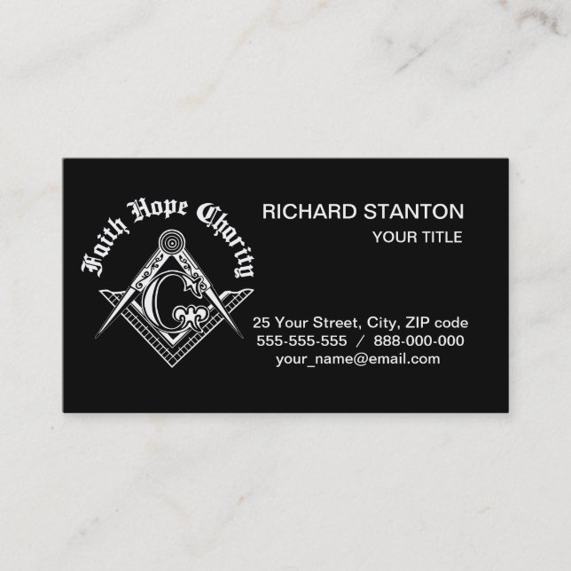 Freemasonry symbol business card (Front)
