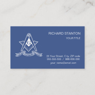 Freemasonry symbol business card