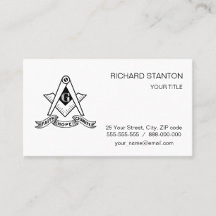 Freemasonry symbol business card