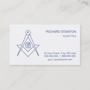 Freemasonry symbol business card