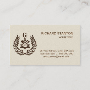 Freemasonry symbol business card