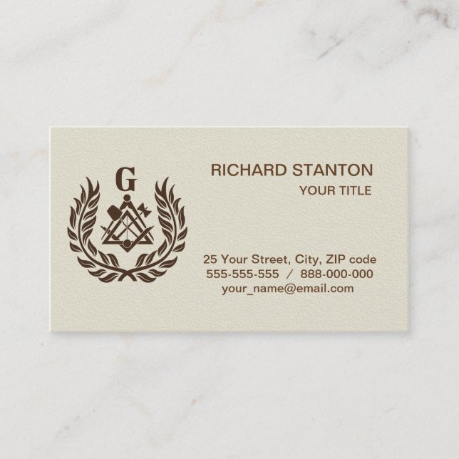 Freemasonry symbol business card (Front)