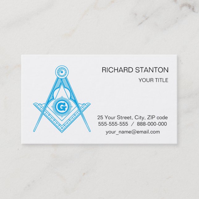 Freemasonry symbol business card (Front)
