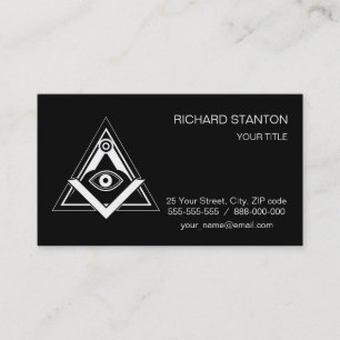 Freemasonry symbol business card