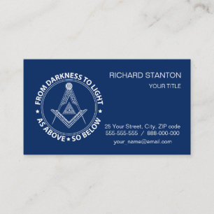 Freemasonry symbol business card