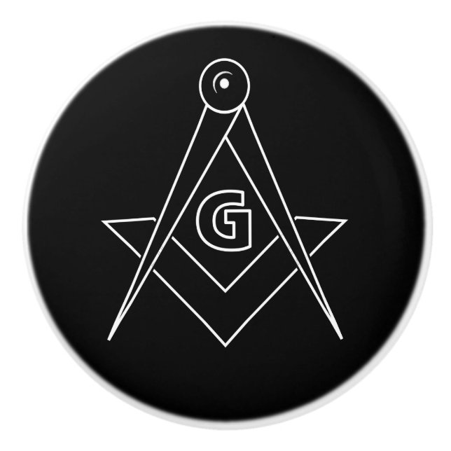 Freemasonry symbol ceramic knob (Front)