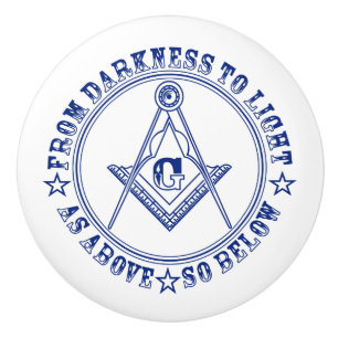 Freemasonry symbol ceramic knob