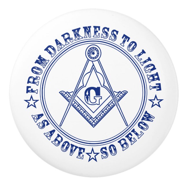 Freemasonry symbol ceramic knob (Front)