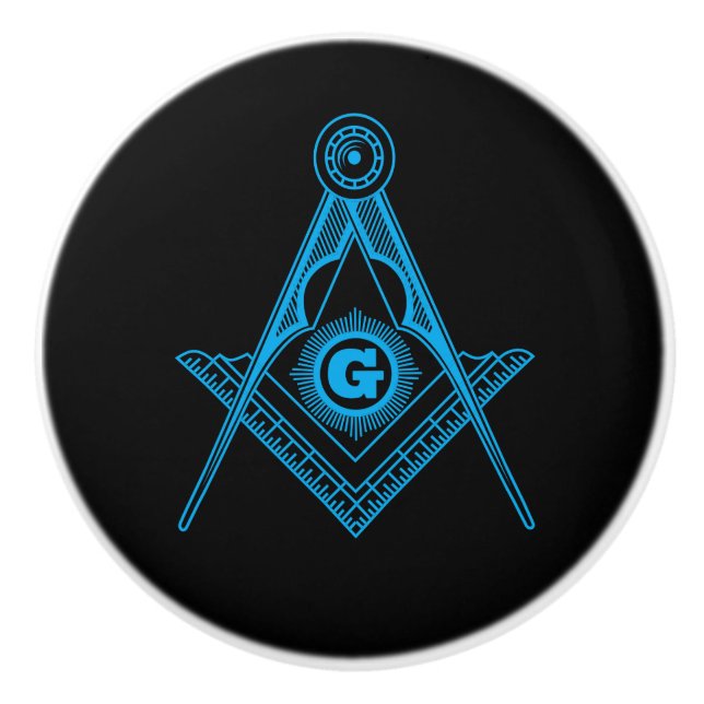Freemasonry symbol ceramic knob (Front)