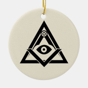 Freemasonry symbol ceramic tree decoration