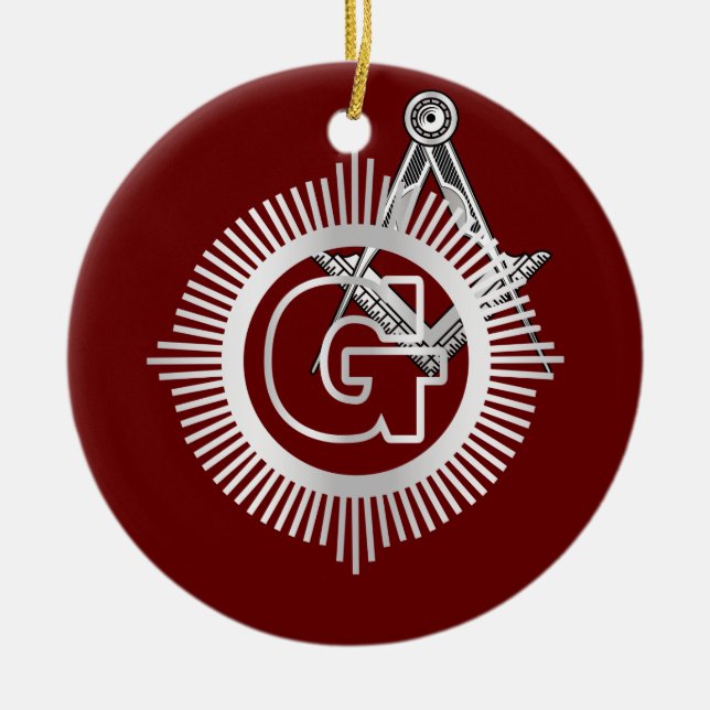 Freemasonry symbol ceramic tree decoration (Front)