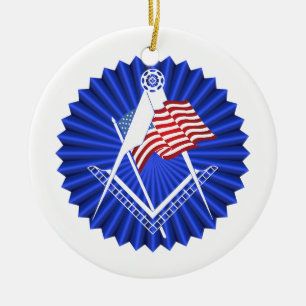 Freemasonry symbol ceramic tree decoration