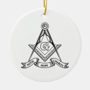 Freemasonry symbol ceramic tree decoration