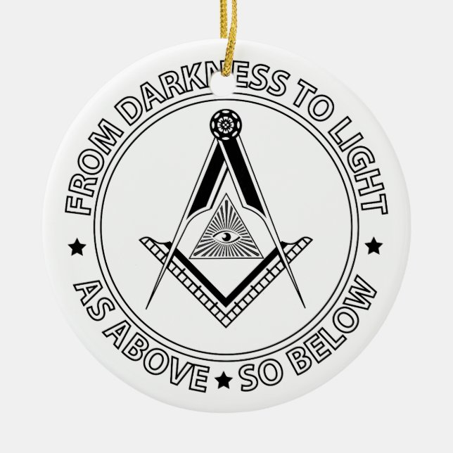 Freemasonry symbol ceramic tree decoration (Front)