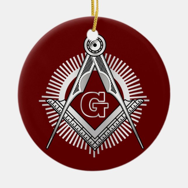 Freemasonry symbol ceramic tree decoration (Front)