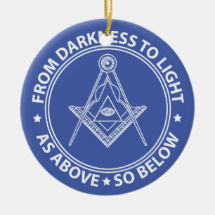 Freemasonry symbol ceramic tree decoration