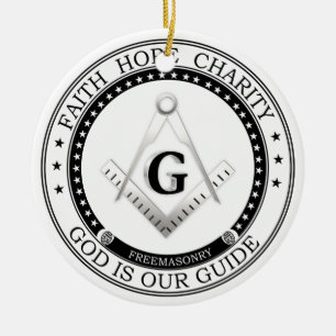 Freemasonry symbol ceramic tree decoration