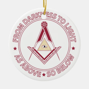 Freemasonry symbol ceramic tree decoration