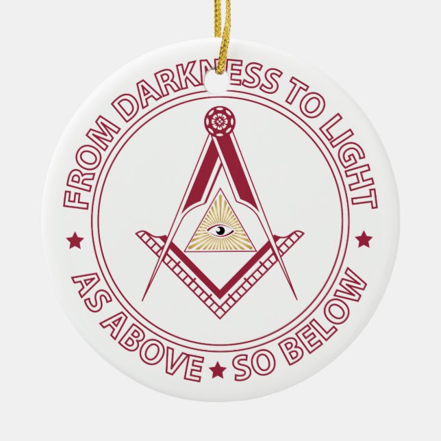 Freemasonry symbol ceramic tree decoration (Front)