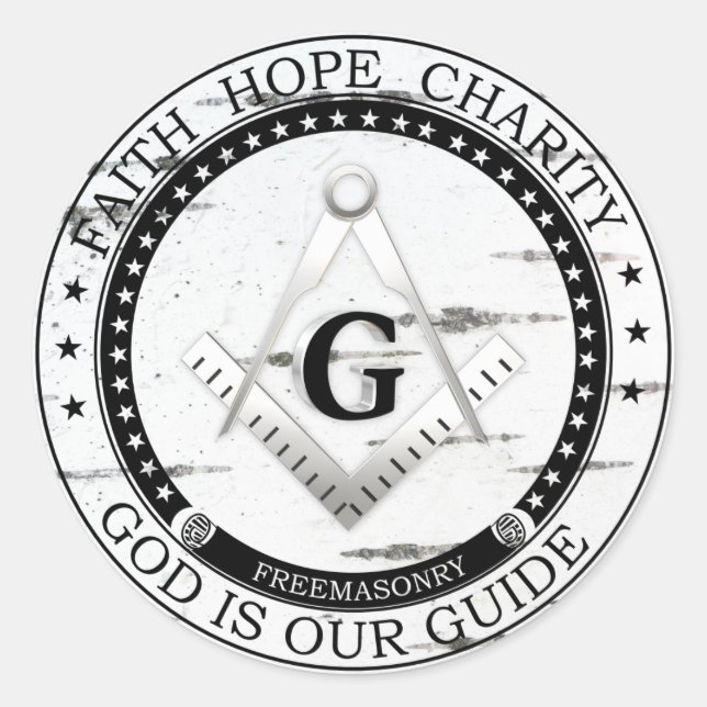 Freemasonry symbol classic round sticker (Front)