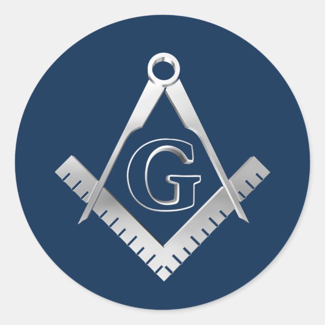 Freemasonry symbol classic round sticker (Front)