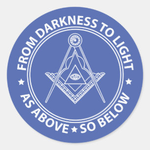 Freemasonry symbol classic round sticker