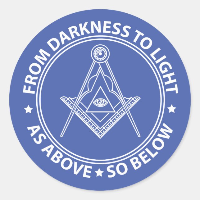 Freemasonry symbol classic round sticker (Front)