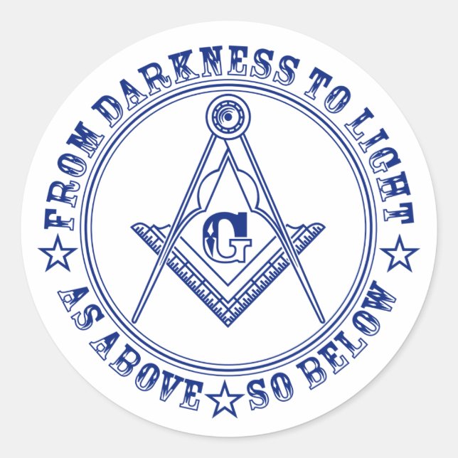 Freemasonry symbol classic round sticker (Front)