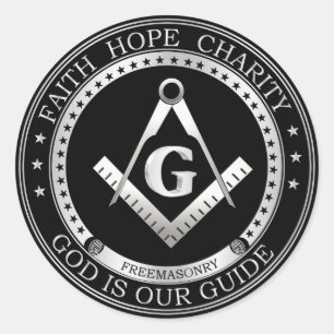 Freemasonry symbol classic round sticker
