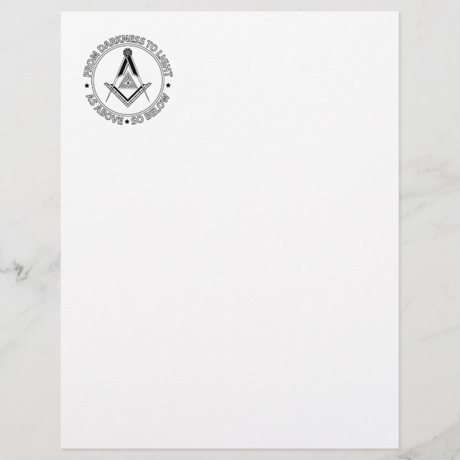 Freemasonry symbol custom letterhead (Front)