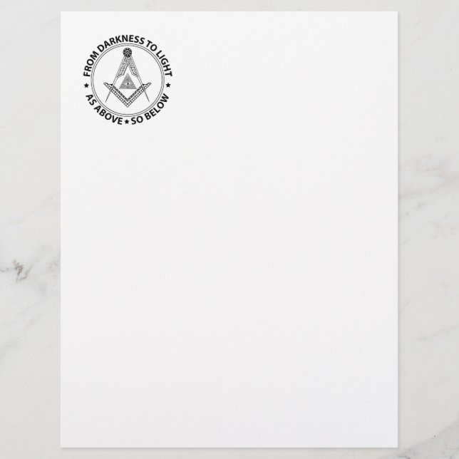 Freemasonry symbol custom letterhead (Front)