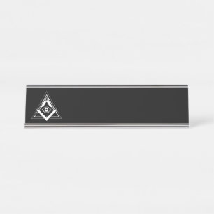 Freemasonry symbol desk name plate