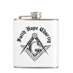 Freemasonry symbol hip flask