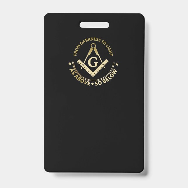 Freemasonry symbol ID badge (Front)