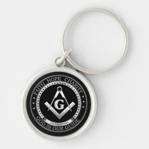Freemasonry symbol key ring